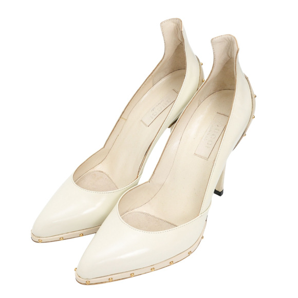 Gucci x Tom Ford 8 Studded Patent Leather Platform Heels $1495 Ivory White Pumps - Picture 8 of 11